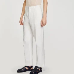 Homme SANDRO Pantalon En Lin Et Coton