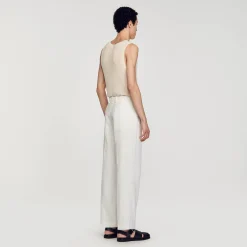 Homme SANDRO Pantalon En Lin Et Coton