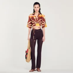 Femme SANDRO Pantalon En Maille