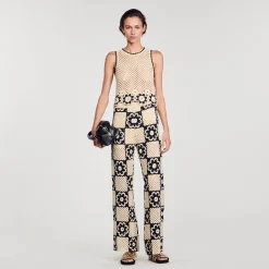 Femme SANDRO Pantalon En Maille Crochet
