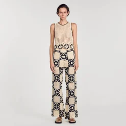 Femme SANDRO Pantalon En Maille Crochet