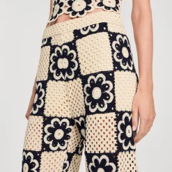 Femme SANDRO Pantalon En Maille Crochet