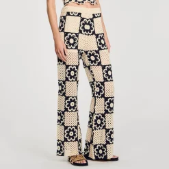 Femme SANDRO Pantalon En Maille Crochet