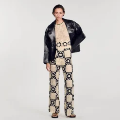 Femme SANDRO Pantalon En Maille Crochet