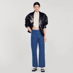 Femme SANDRO Pantalon En Maille Fantaisie