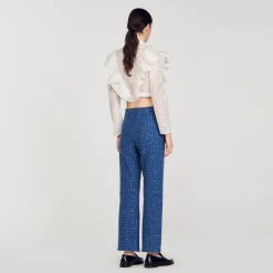 Femme SANDRO Pantalon En Maille Fantaisie