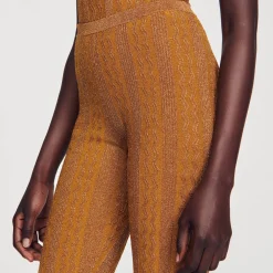 Femme SANDRO Pantalon En Maille Métallisée