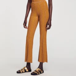 Femme SANDRO Pantalon En Maille Métallisée