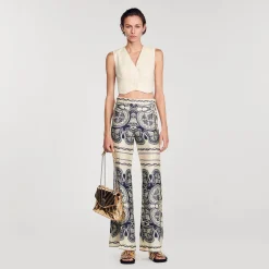 Femme SANDRO Pantalon Fluide Imprimé