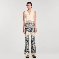 Femme SANDRO Pantalon Fluide Imprimé