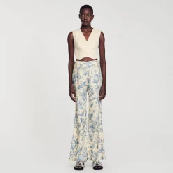 Femme SANDRO Pantalon Fluide Imprimé