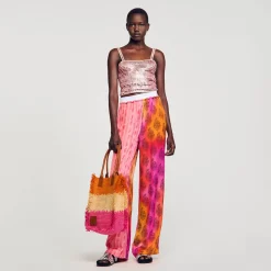 Femme SANDRO Pantalon Fluide Imprimé