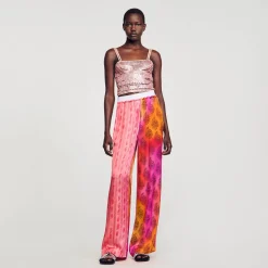 Femme SANDRO Pantalon Fluide Imprimé