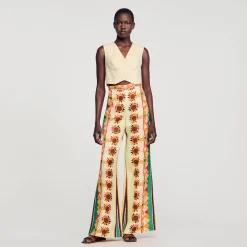 Femme SANDRO Pantalon Fluide Imprimé