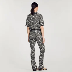 Femme SANDRO Pantalon Jacquard Fleur