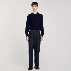 Homme SANDRO Pantalon Large à Plis