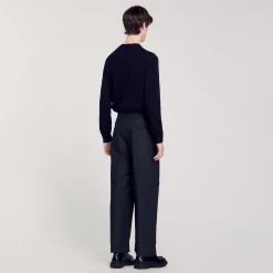 Homme SANDRO Pantalon Large à Plis