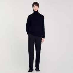 Homme SANDRO Pantalon Large En Laine