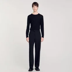 Homme SANDRO Pantalon Large En Laine