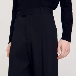 Homme SANDRO Pantalon Large En Laine