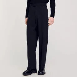 Homme SANDRO Pantalon Large En Laine