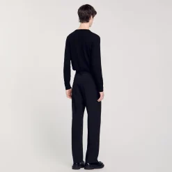 Homme SANDRO Pantalon Large En Laine