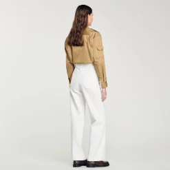 Femme SANDRO Pantalon Large En Toile