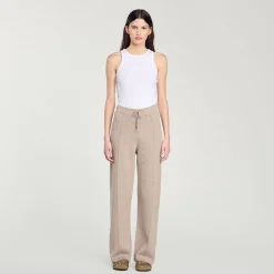 Femme SANDRO Pantalon Strassé En Maille