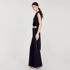 Femme SANDRO Pantalon évasé Ajouré Sur Les Côtés