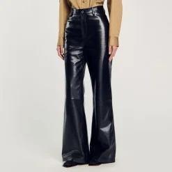 Femme SANDRO Pantalon évasé En Cuir