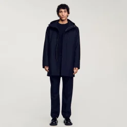 Homme SANDRO Parka En Laine à Capuche