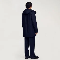 Homme SANDRO Parka En Laine à Capuche