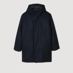 Homme SANDRO Parka En Laine à Capuche