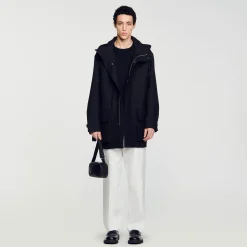 Homme SANDRO Parka Oversize En Tissu Technique