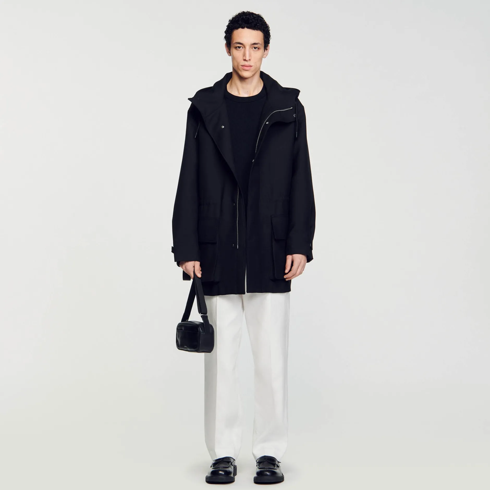 Homme SANDRO Parka Oversize En Tissu Technique