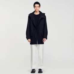 Homme SANDRO Parka Oversize En Tissu Technique