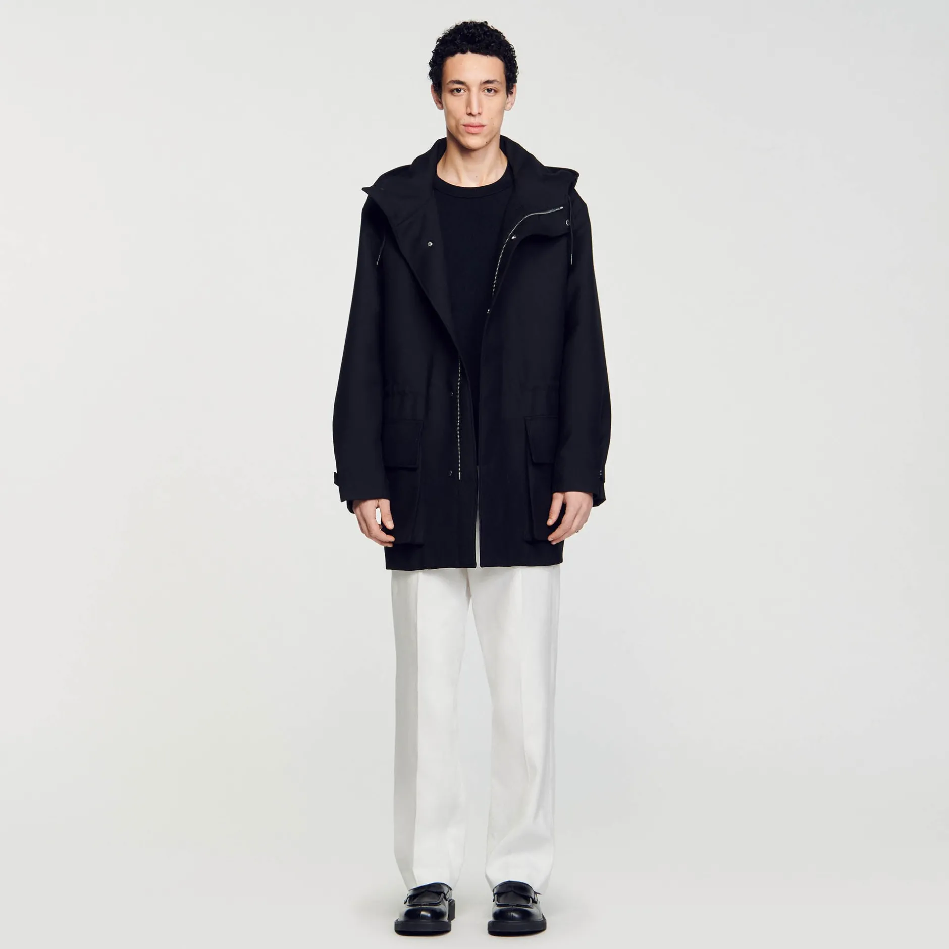 Homme SANDRO Parka Oversize En Tissu Technique
