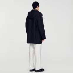 Homme SANDRO Parka Oversize En Tissu Technique