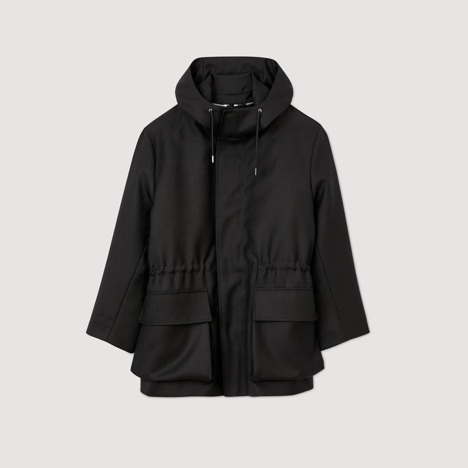 Homme SANDRO Parka Oversize En Tissu Technique