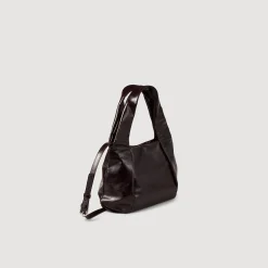 Femme SANDRO Petit Sac En Cuir Brillant
