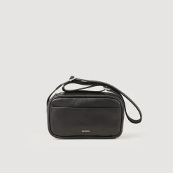Homme SANDRO Petit Sac En Cuir Lisse
