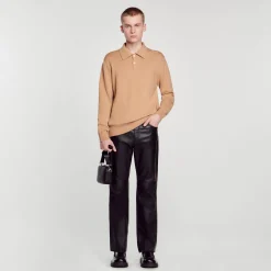 Homme SANDRO Petit Sac En Cuir Reconstitué