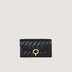 Femme SANDRO Pochette Crossbody En Cuir
