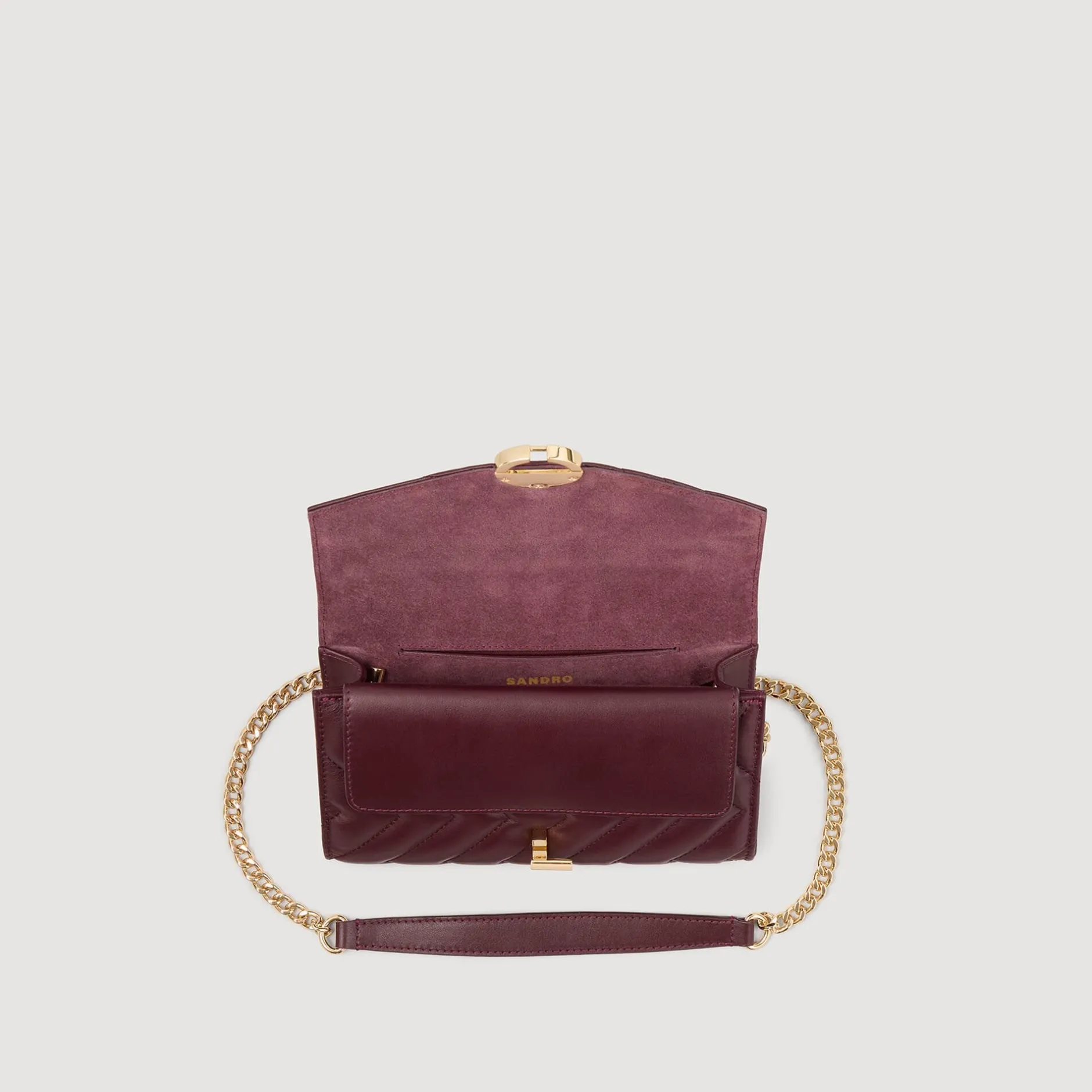 Femme SANDRO Pochette Crossbody En Cuir