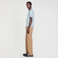 Homme SANDRO Polo En Maille à Col Zippé