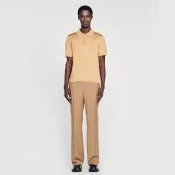 Homme SANDRO Polo En Maille à Manches Courtes