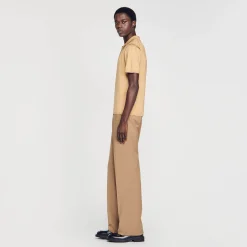Homme SANDRO Polo En Maille à Manches Courtes