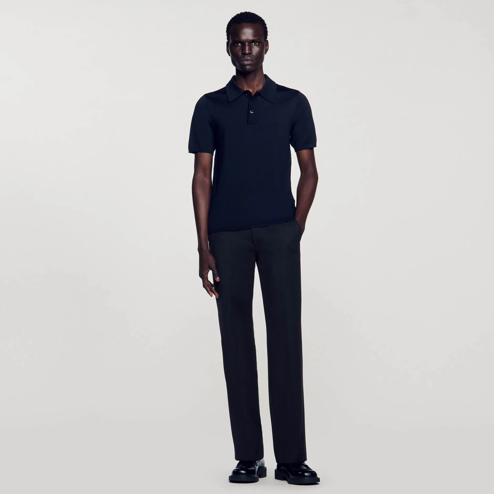 Homme SANDRO Polo En Maille à Manches Courtes