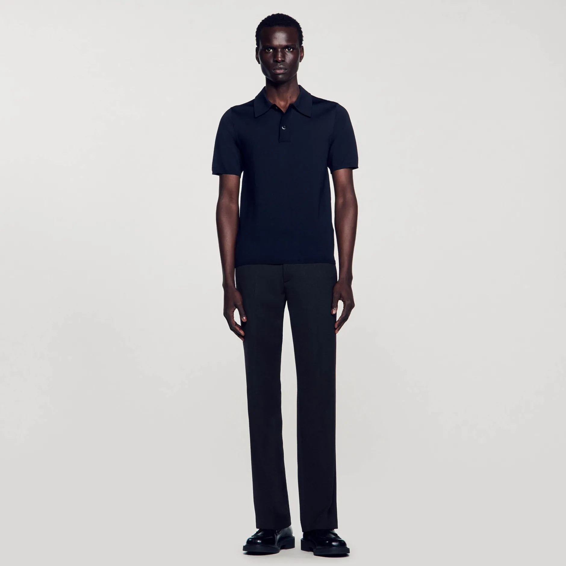 Homme SANDRO Polo En Maille à Manches Courtes