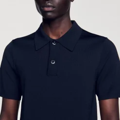 Homme SANDRO Polo En Maille à Manches Courtes
